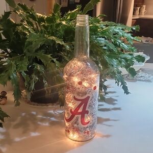 Alabama Crimson Tide Lighted Glass Bottle Decor